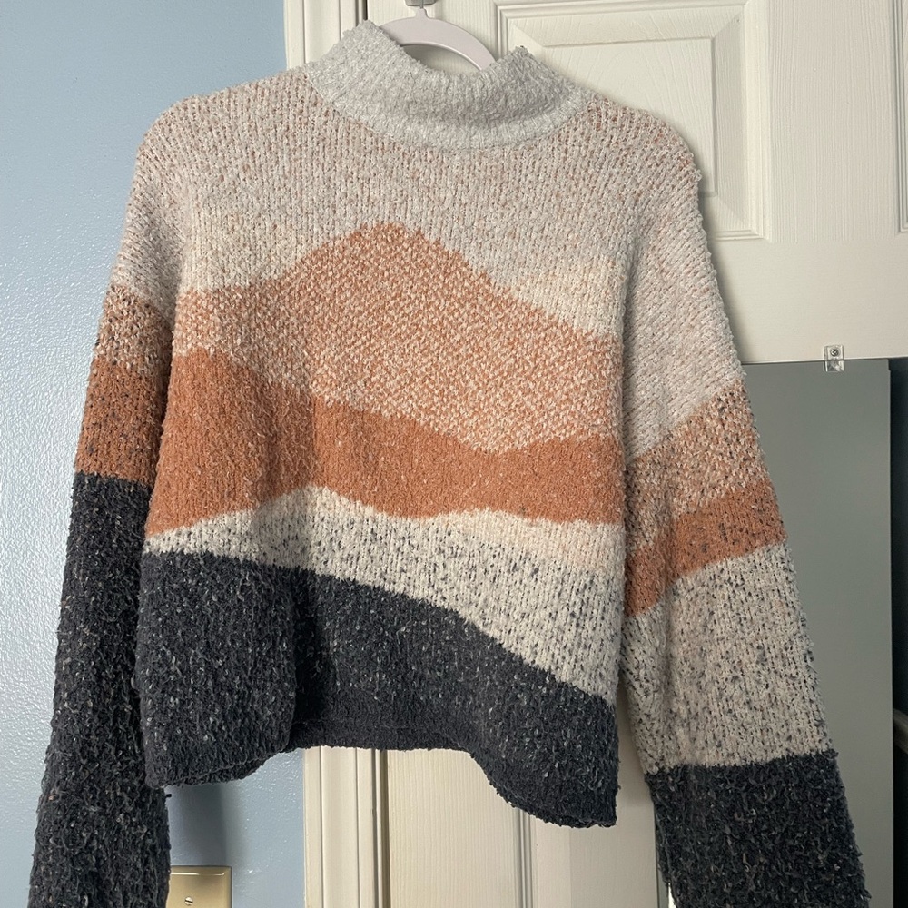 Universal Thread Multicolor Sweater - Gray, Orange, Black